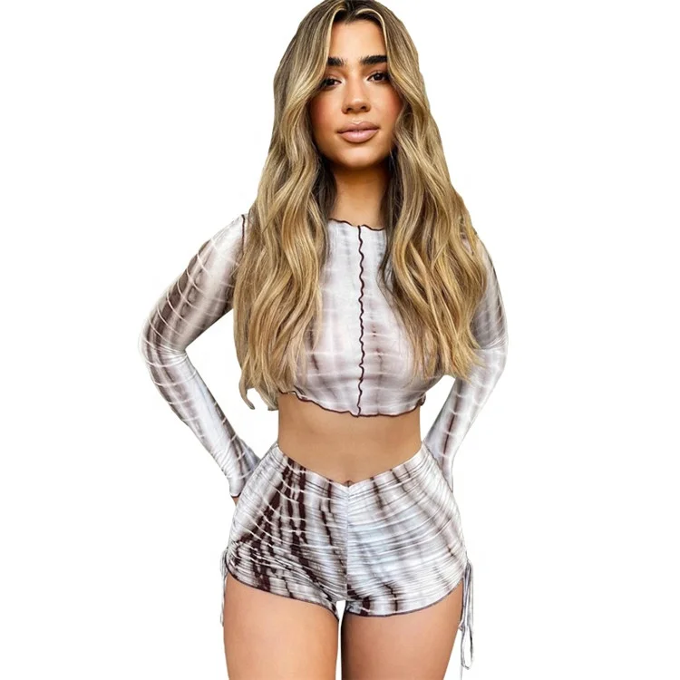 

New Arrivals 2 Piece Shirt And Short Pants Set Printed 2 Piece Set For Women