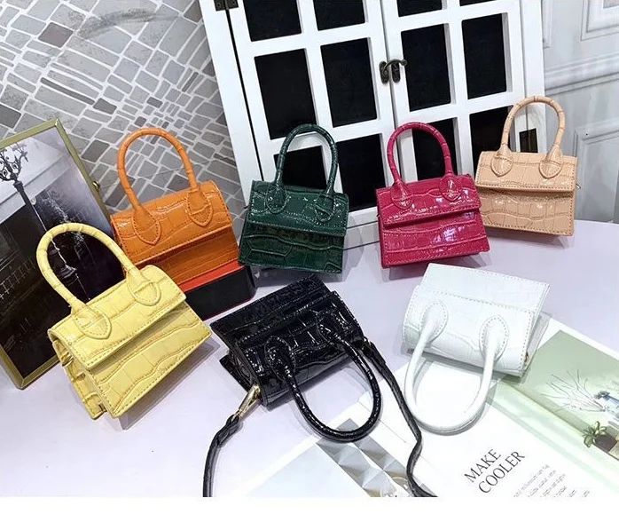 

Mini Purse and Handbag for Women Crossbody Bag Totes Luxury Hand Bags Crocodile Pattern, Solid colors