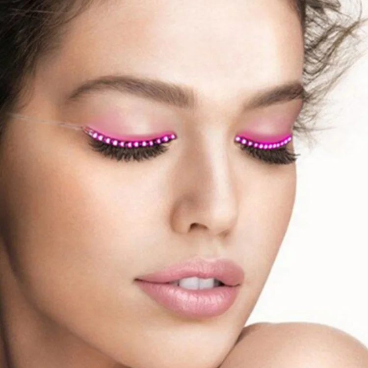 

Creative Glitter Handmade Full Strip Eyelashes Eye Lash Extension Lamp Night Club Party Christmas Halloween Decor Led Lash Light