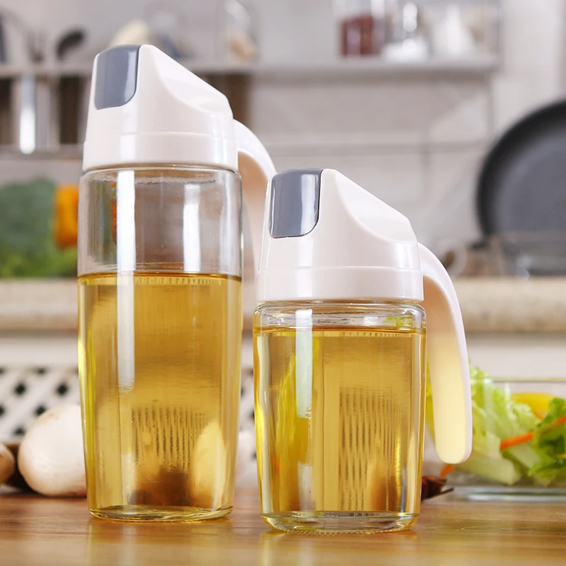 

Glass Seasoning Bottle Kitchen Oil Vinegar Soy Sauce Dispenser 600ml, As pic show