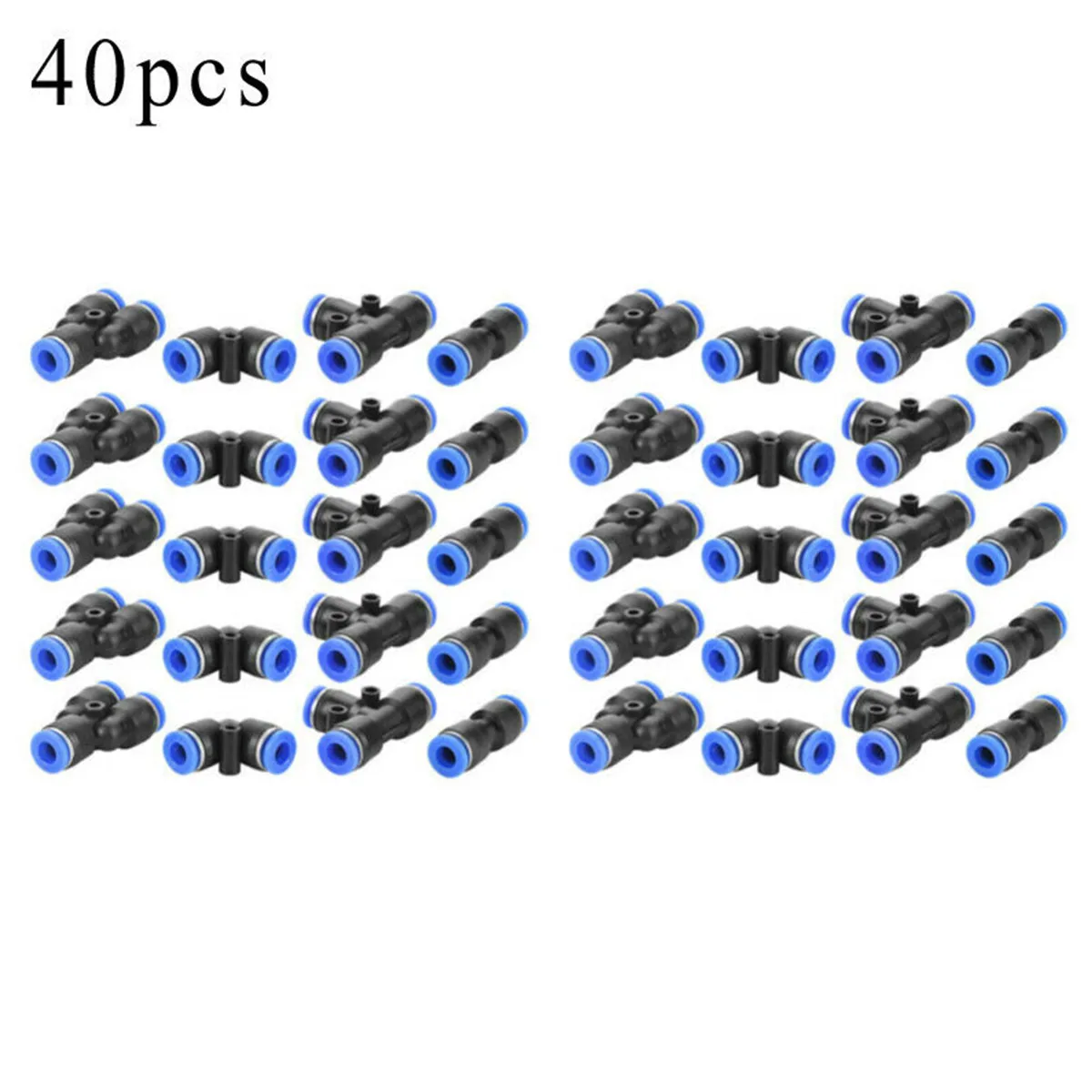 

40PCS/Bag 6mm OD 1/4 Inch Plastic Pneumatic Push Connector Set Air Line Quick Fittings One Touch Fittings Push Fit Connectors