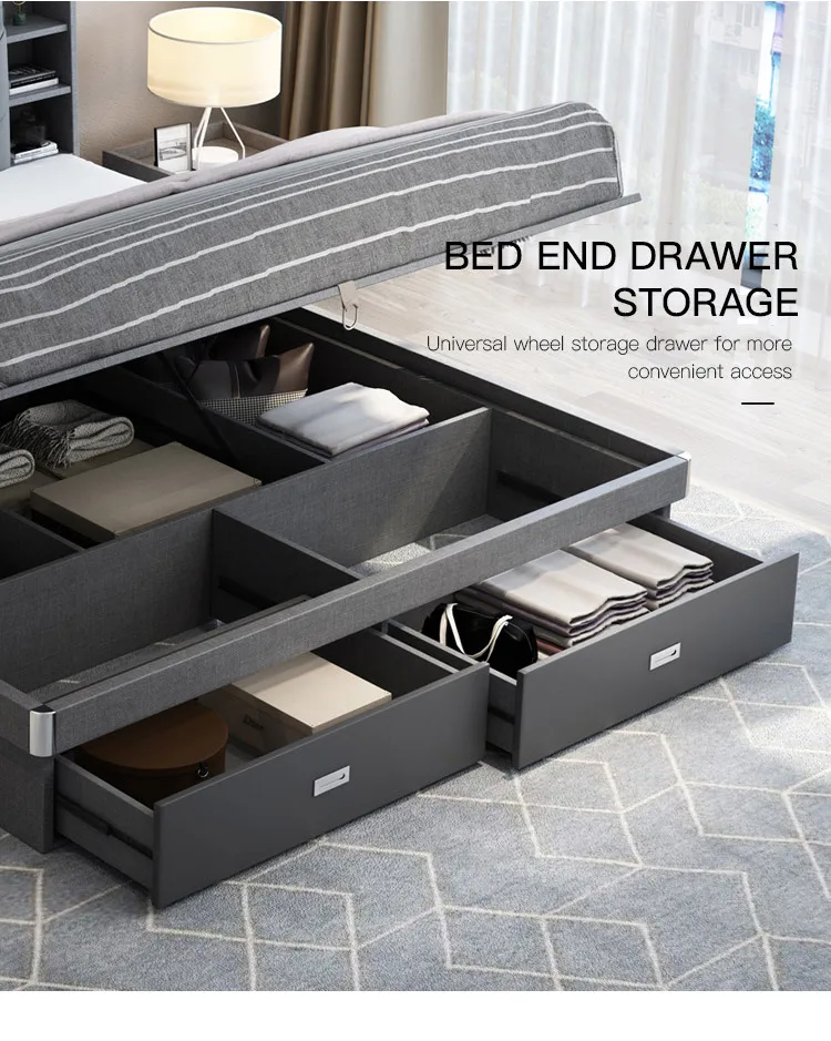 Wooden High Box Storage Bed Design Drawer Storage Bed Buy Bed Wooden