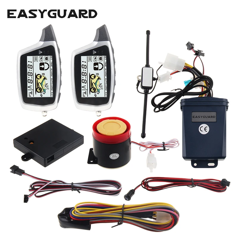 

EASYGUARD 2 Way Alarm Motorcycle Remote Starter Passive Keyless Entry Alarm System Motorcycles Scooter Alarm