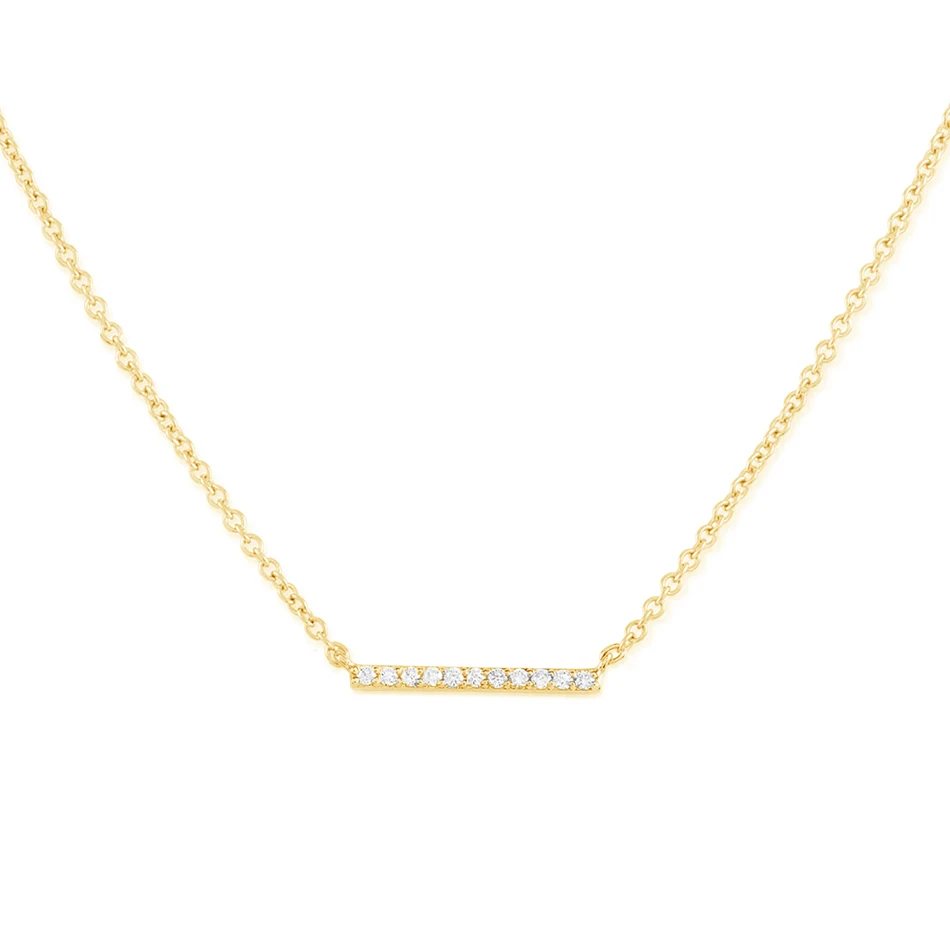 

classic 925 sterling silver fashion necklace for women with cobic zirconia 18K gold vermeil diamond thread necklace