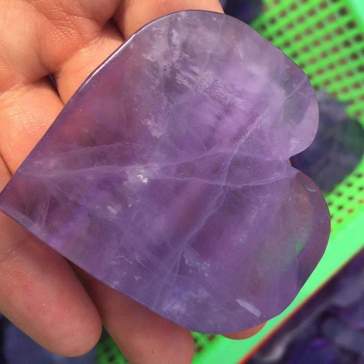 

Jialin Jewelry natural good quality purple fluorite heart for wholesale, Stone