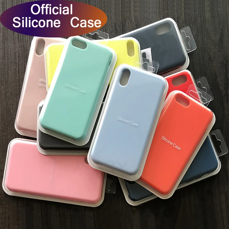 

Original liquid silicone case for iphone x xs, for iphone xr silicone case apple logo