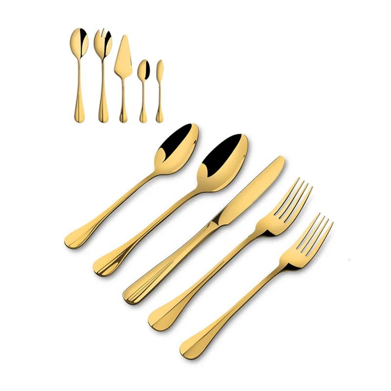 

10pcs luxury bulk gold plated stainless steel copper plated spoons cutlery set, Gold,black,rose gold and sliver,ect.