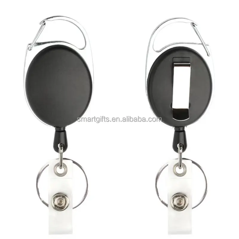 Retractable Badge Reel Holder Wholesale Customized Sublimation Plastic Name  Badge Clip  keychain