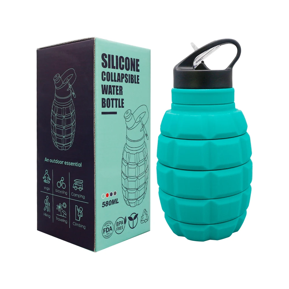 Foldable Drinking Bottles Botella Plegable Silicone Collapsible Water Bottle