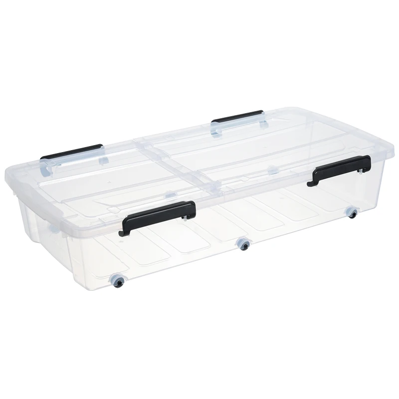 

Plastic transparent storage bins under bed organizer large capacity for clothes container