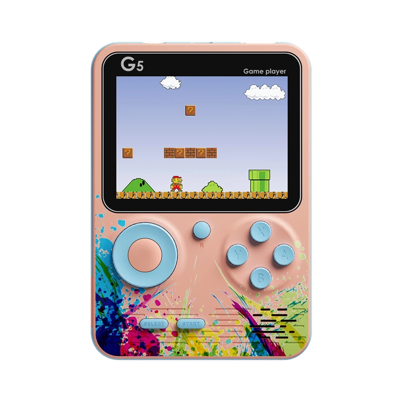 

Wholesale Newest G5 Portable Retro Video Game Console Built in 500 Classic Games 3.0'' 8Bit Handheld Game Player, Blue, grey, green. pink