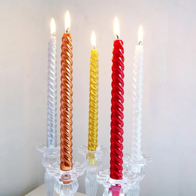 2020 New Spiral Twist Taper Candle In Bulk Table Wedding Spiral Long