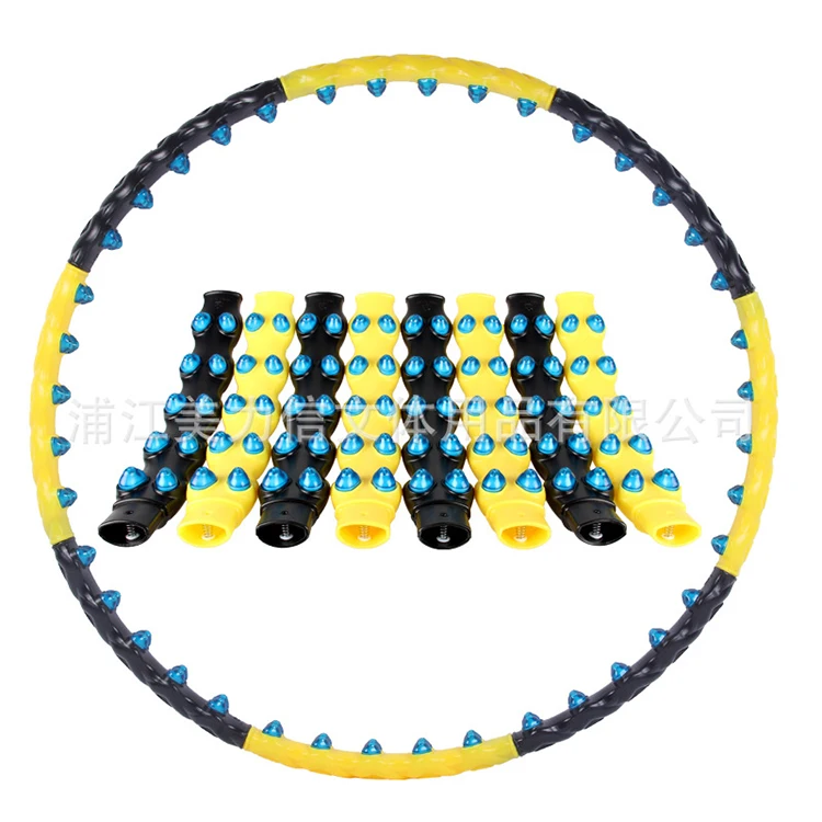 

Multi-color Exercise Fitness Gymnastics Weighted Hula Ring Hoop, Yellow+black