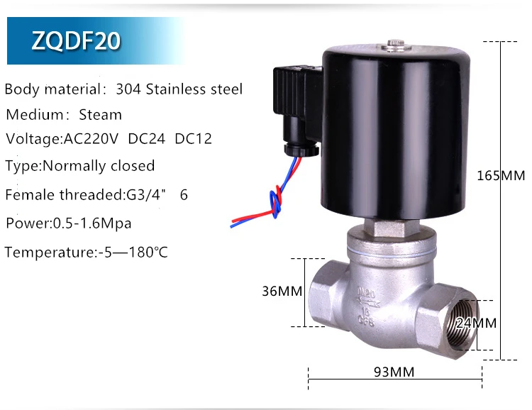 Normally Closed Stainless Steel Valve High Temperature And High Pressure Steam Solenoid Valve