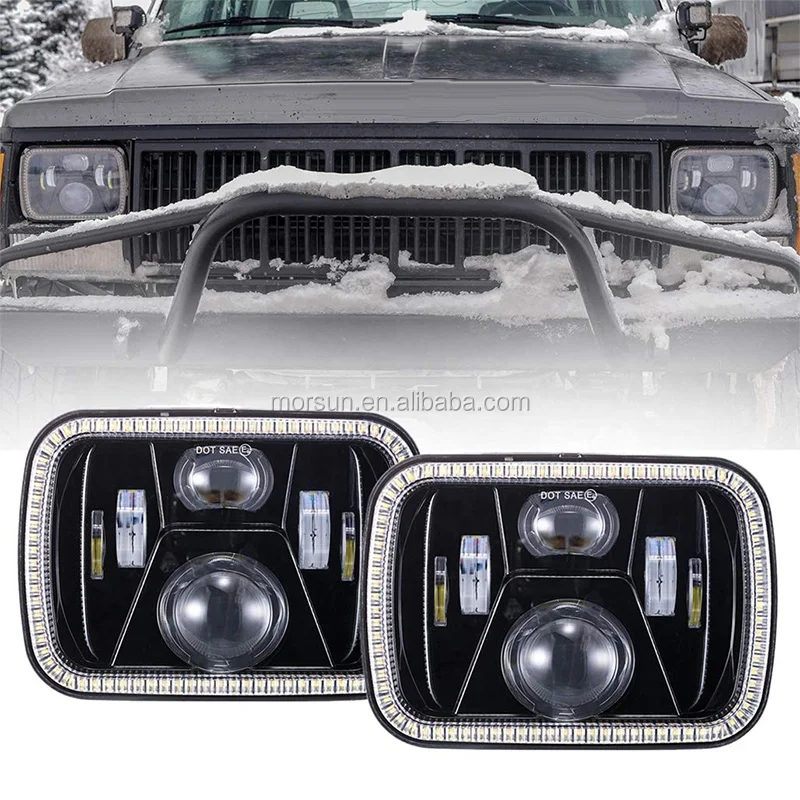 Dot Sae 5x7'' Led Headlight For Jeep Wrangler Yj Accessories 1986-1995  Square Led Haho Lights For Jeep Wrangler Yj Headlights - Buy For Jeep  Wrangler Yj Accessories,For Jeep Wrangler Yj,For Jeep Wrangler