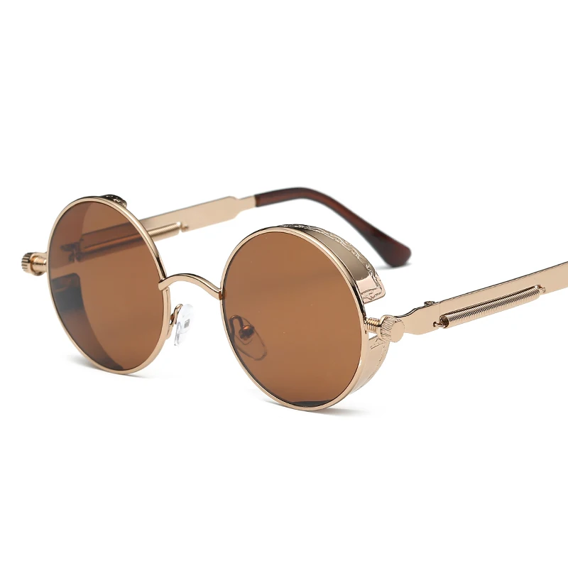 

Wholesale Retro Men Round Lens Trendy Sunglasses