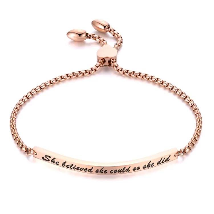 

Fashion gold plated ladies enagraved charm bracelets jewelry wholesale