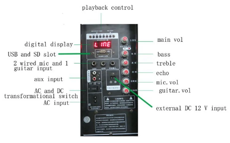 MBA plastic trolley speaker 12 inch wireless remote computer speakers portable guitar amplifier speaker karaoke - ANKUX.COM