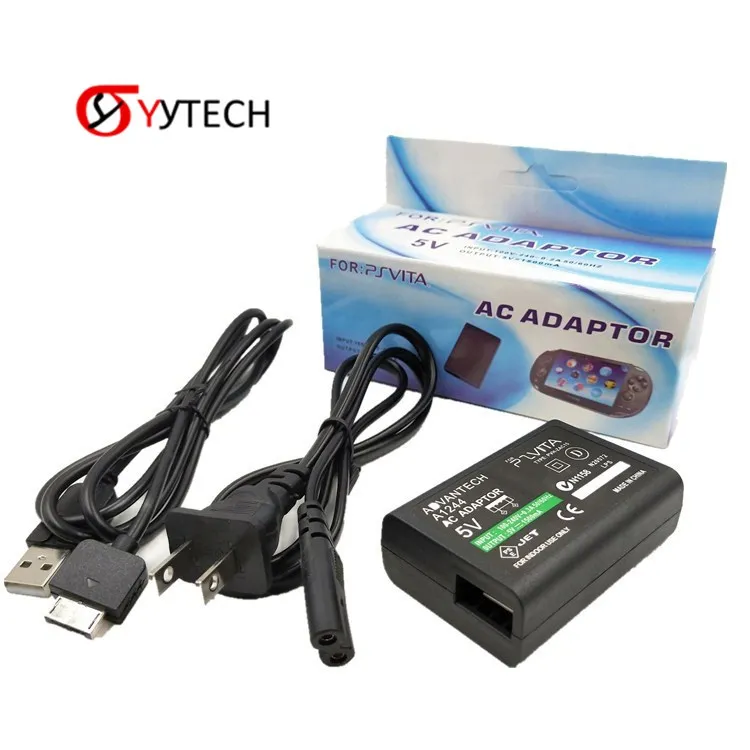 

SYYTECH US Plug Home Wall 5V Power AC Adapter USB Data Cable Convert Charger for PlayStation Vita PSV 1000 Game Accessories