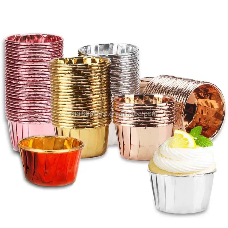 

Gold Foil Metallic Paper Baking Cups Muffin Cups Cupcake Liners for Birthday, Wedding, Party