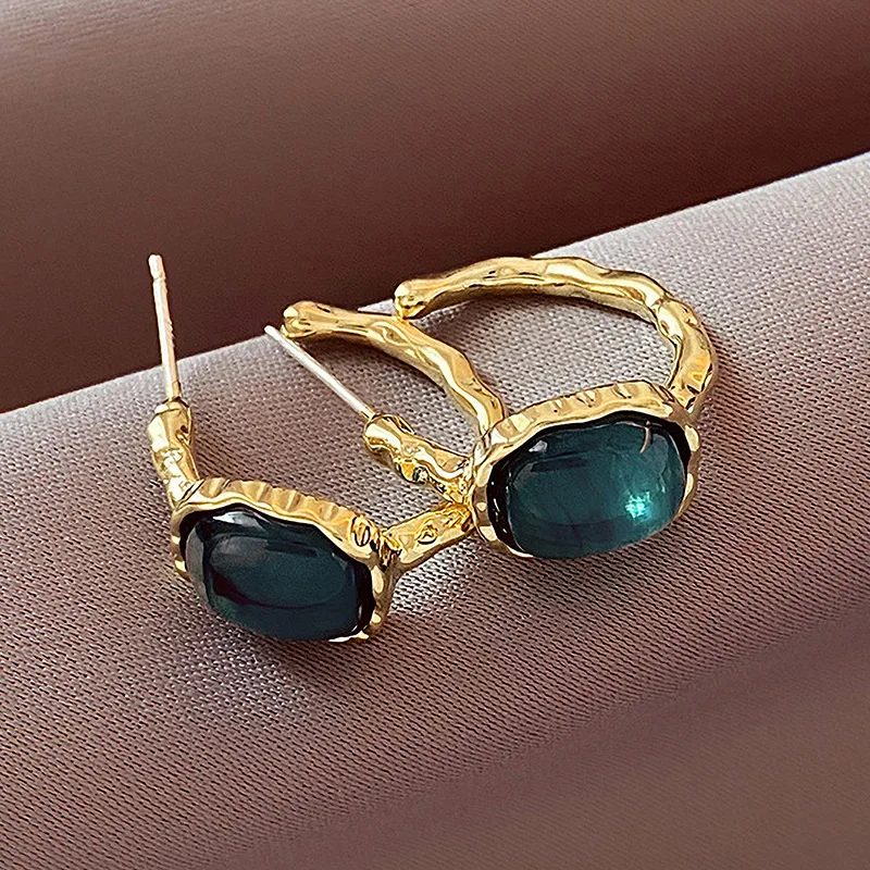 

fashion trendy opal huggie earring women
