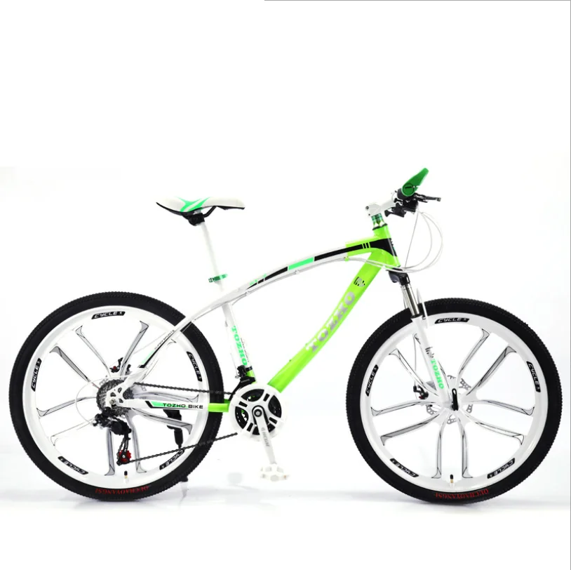

24" Racing bike mountain bike Bicycle mountain folding car 24 inch variable speed double shock absorption double disc brake, Multicolor