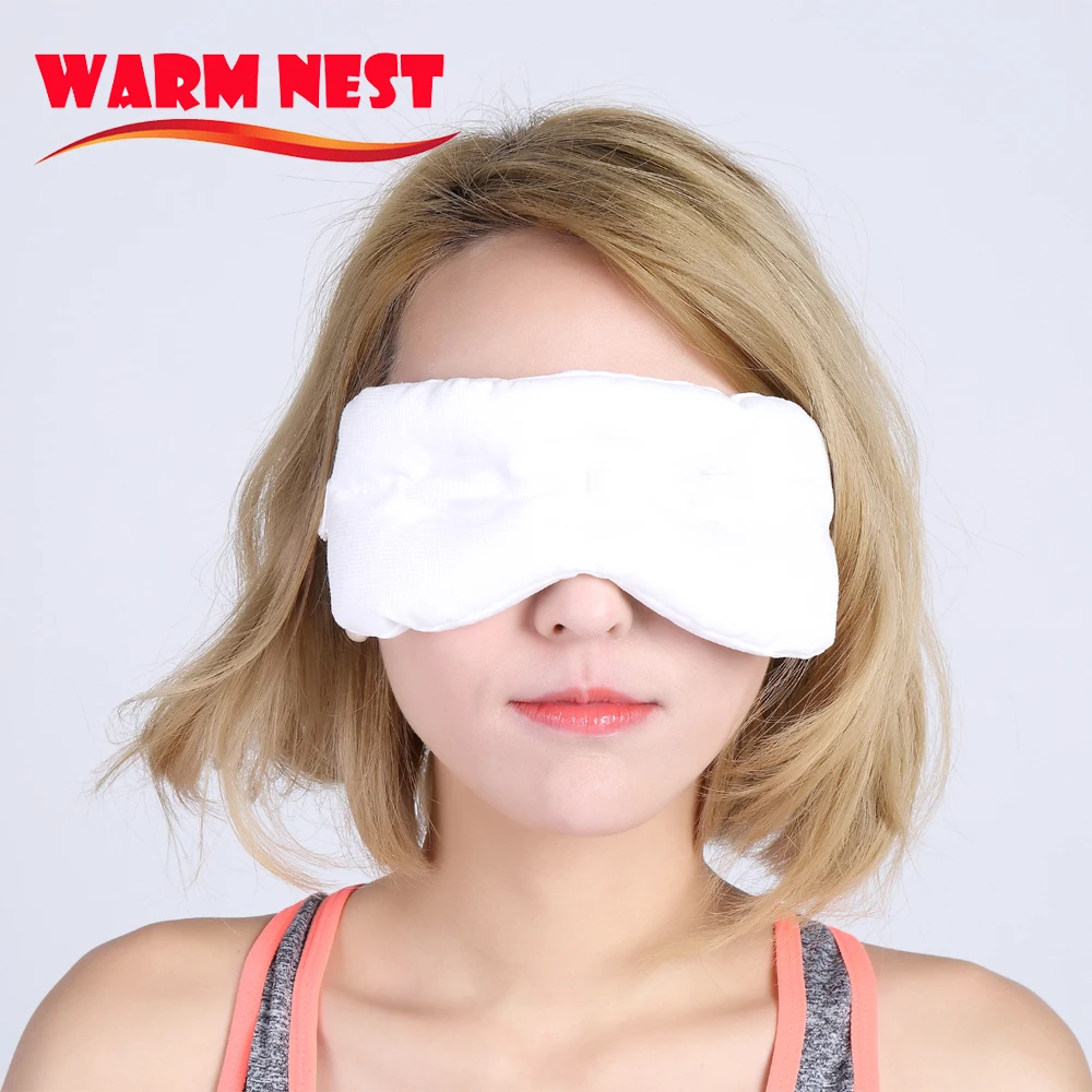 

reusable microwave moist heat eye mask pad steam eye warmer pad, White/customized
