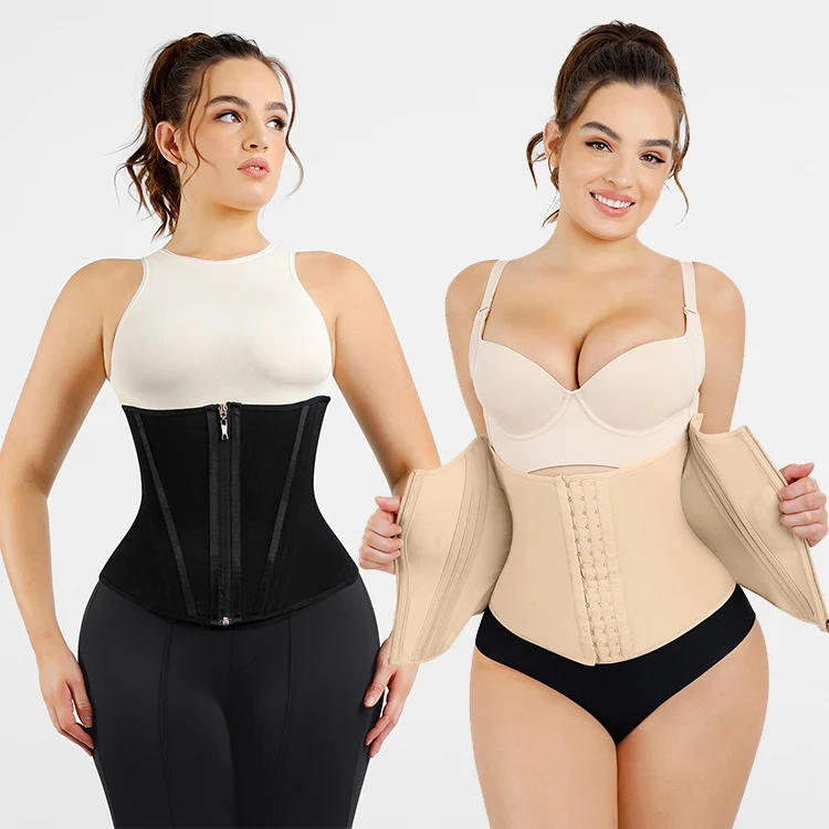 

HEXIN Women Waist Trainer Body Shaper Inner Hasp Zipper Modeling Strap Waist Cincher Detachable Double Fajas Colombianas