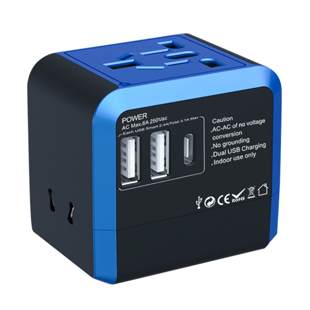 

wholesale electronics travel accessories adapter with EU AUS US UK plugs Charger adapter for airlines