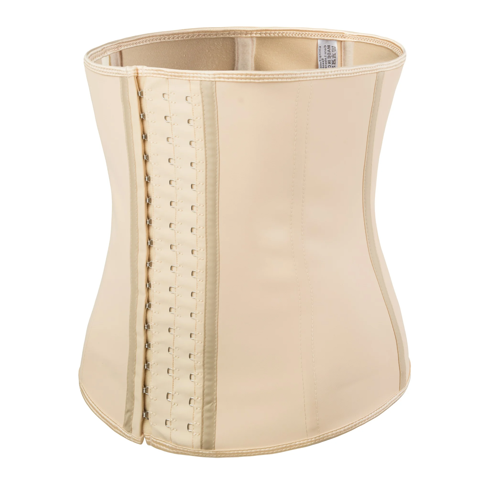 

Langqin 100% latex trainer corset for ladies lossing weight cincher 9 steel boned adjustable waist trainer shaper, Black