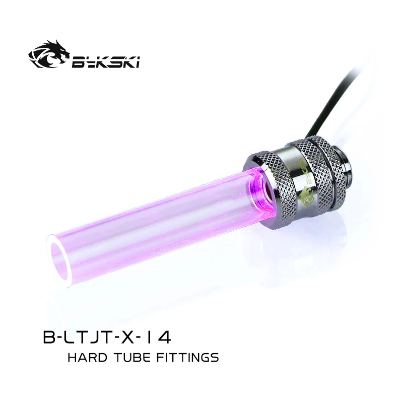 

Bykski 14mm RGB Hard Tubing Fitting, Hand-Tighten OD14mm Rigid Pipe Connector, RGB/ARGB G1/4 Thread 4 Layers, B-LTJT-X, Black/silver