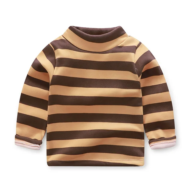 

Children long sleeve thicken keep warm t-shirt autumn winter new style higher collar popular skin-friendly leisure wear, As pictures