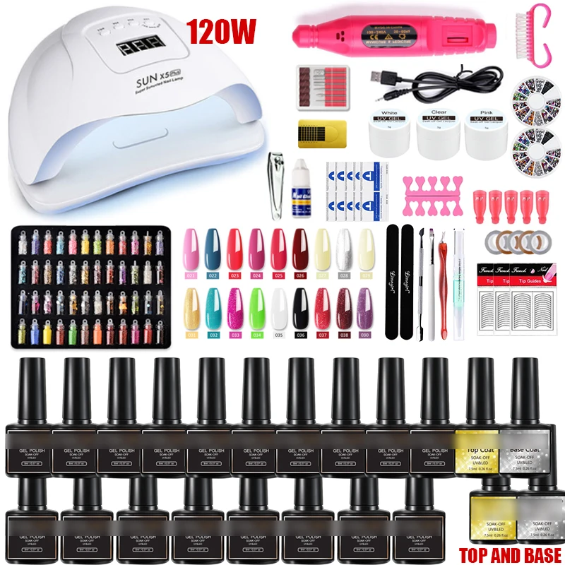 

MEETNAIL Global Fashion Wholesale Organic Cheap 18 Colors Soak Off Uv Gel Nail Polish kit DHL LED Light Fedex