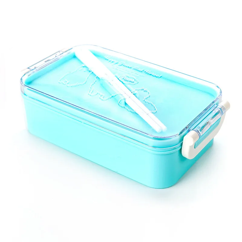 

Japanese cute bento box split lunch box with chopsticks adult student lunch box