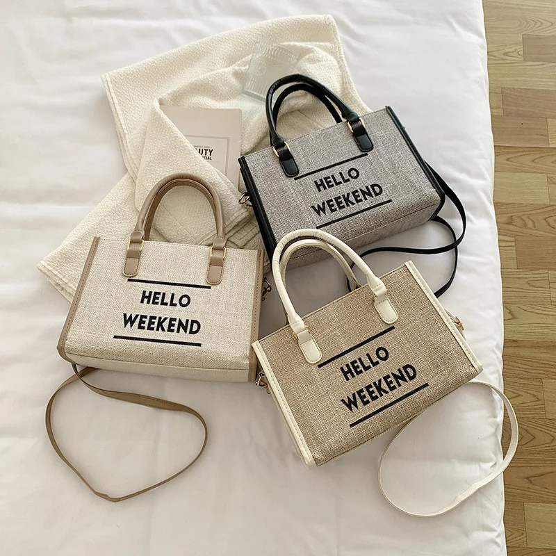 

Hot Sell Quality Large Capacity Bags Classic Letters Women Handbags Canvas Tote Bag