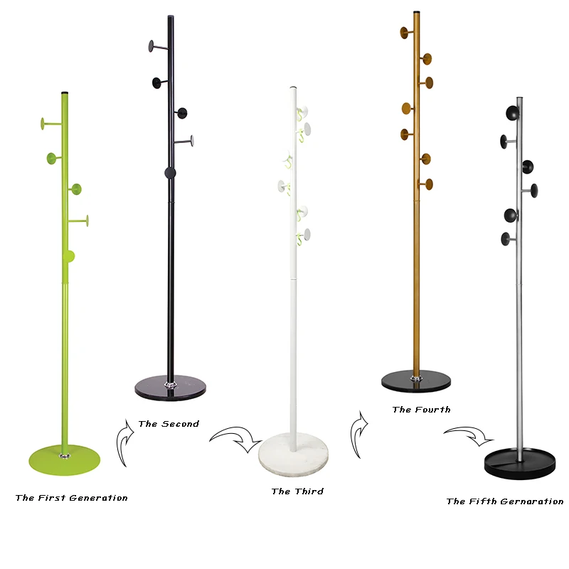 
Chinese good quality hot selling bedroom 7 hooks metal sports clothes tree hanging standing floor coats hanger racks 