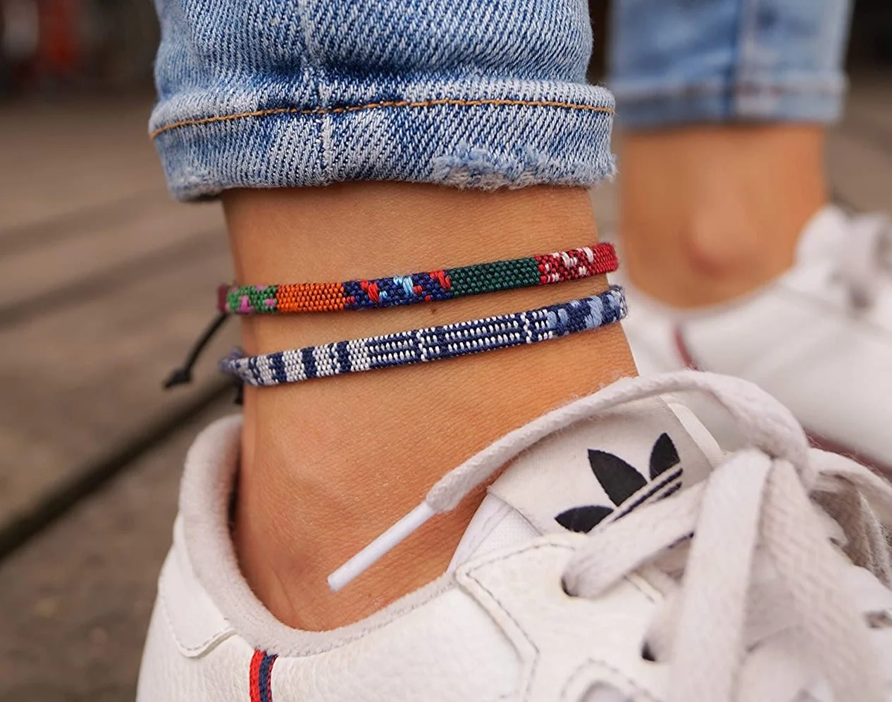 

Hot sale summer beach jewelry braided unisex waterproof foot line string friendship bracelet anklet, 21colors