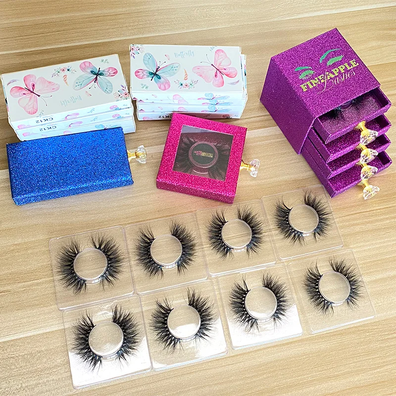 

Real Mink Lashes3D Wholesale Vendor 25MM Thick Full Strip Lashes Mega Volume Fluffy False Eyelashes 25 MM Mink Eyelashes