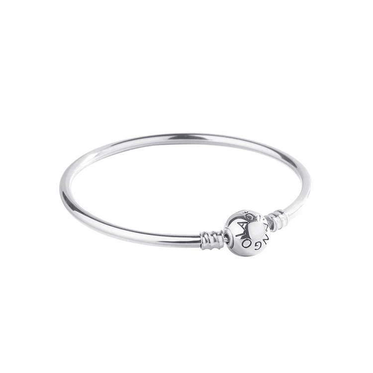 

Kuwa S925 Sterling Silver Bracelet Basic Bracelet Round Buckle Bracelet