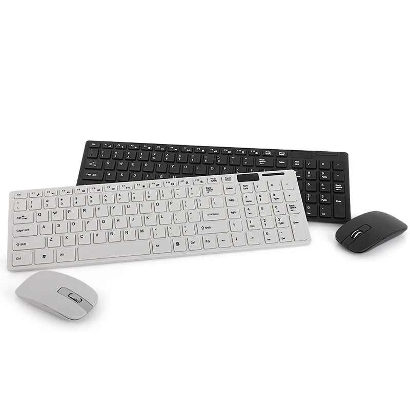 

Slim Wireless Keyboard and Mouse Protable Mini Keyboard Mouse Combo Set For Notebook Laptop Mac Desktop PC Computer, White,black