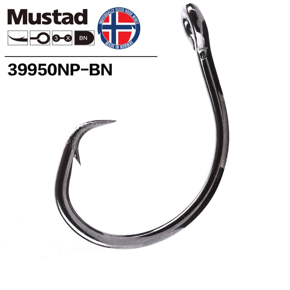 

Mustad 100% Norway Origin Super Power Deep Ocean Sharpen Barbed Hook High Carbon Steel Circle Hook,,39950NP-BN