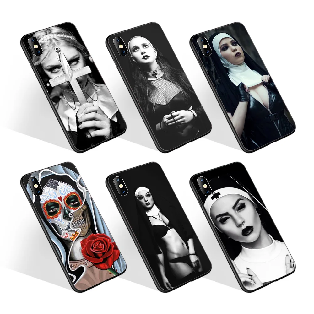 

Fashion cool girls UV painting phone cover for samsung A32 S21 Nun Zoe Aesthetic cellphone case for iphone 11 12 pro max, Black