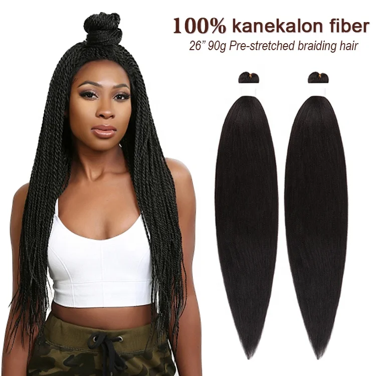 

Private label 52 inch prestretched braid pre stretch ultra Ghana pre stretched kanekalon braiding hair