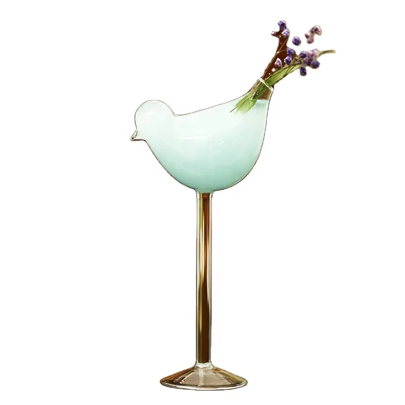 

Novelty Champagne Goblet Glass Bird Shape Cocktail Glass for Mimosas Bloody, Transparent clear