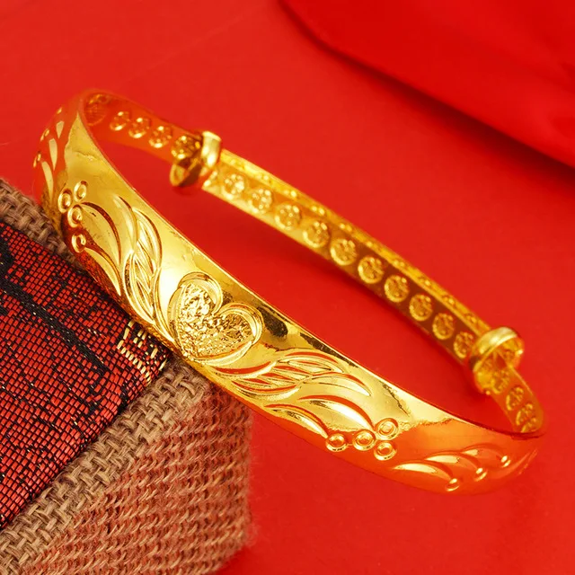 

China Factory Charm Slider Cuff Bangle Gold Bangle Set, Accept customer