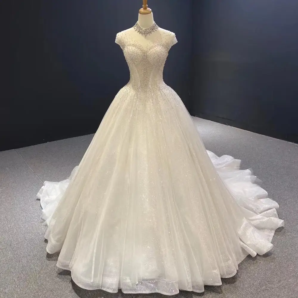 

2020 Latest Design Free Shipping Pleating Ball Gown Custom Luxury Bridal Dress Plus Size Wedding Dress Bridal Gown, As picture or your request