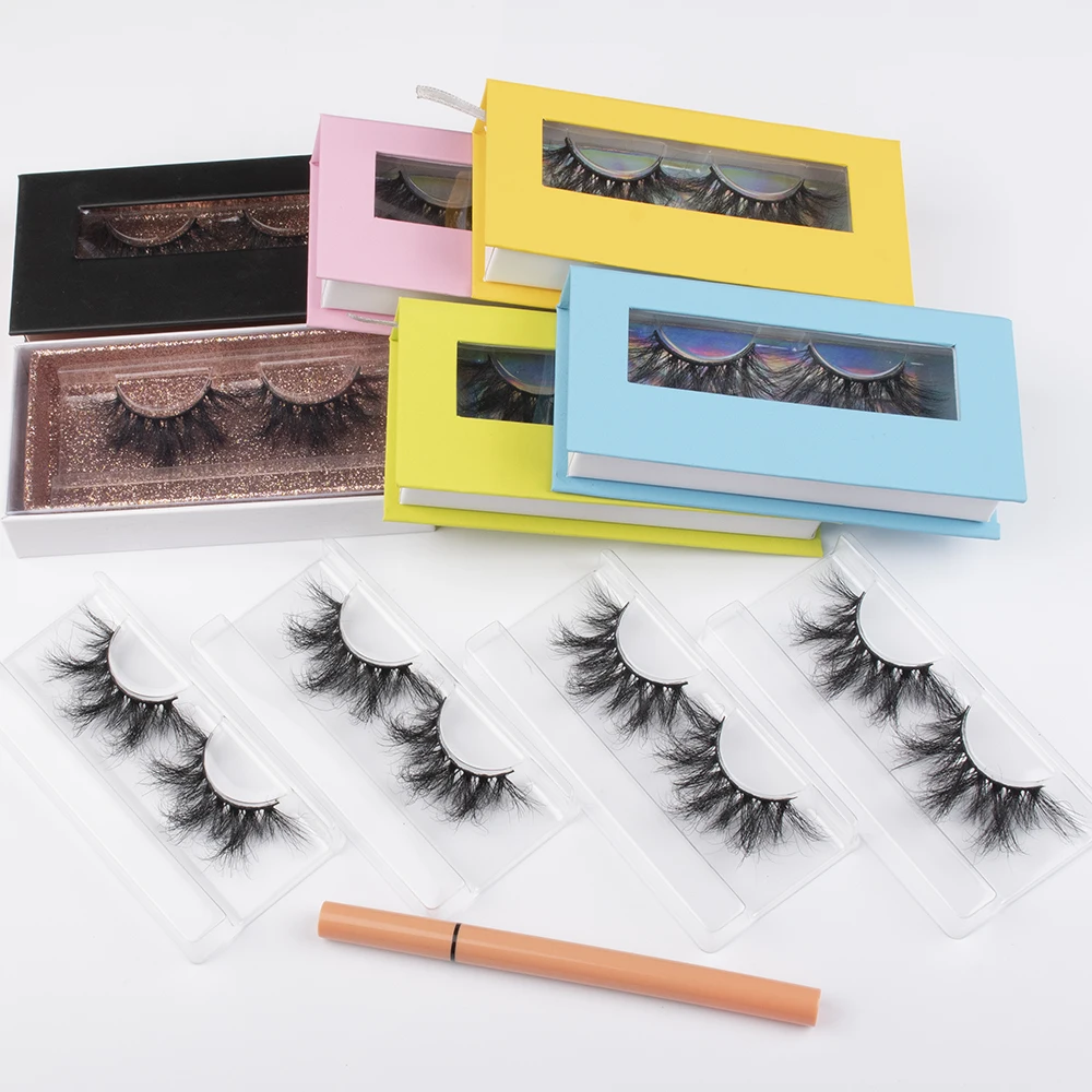 

Wholesale 10mm-22mm Natural Long Eyelashes 3D 5D 8D Silk Mink Lashes Dramatic Full Strip 25mm Mink Eyelash Vendor