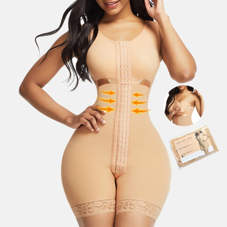 

Dropshipping Zipper Slimming Shapewear Tummy Control Women Full Body Shaper Butt Lifter