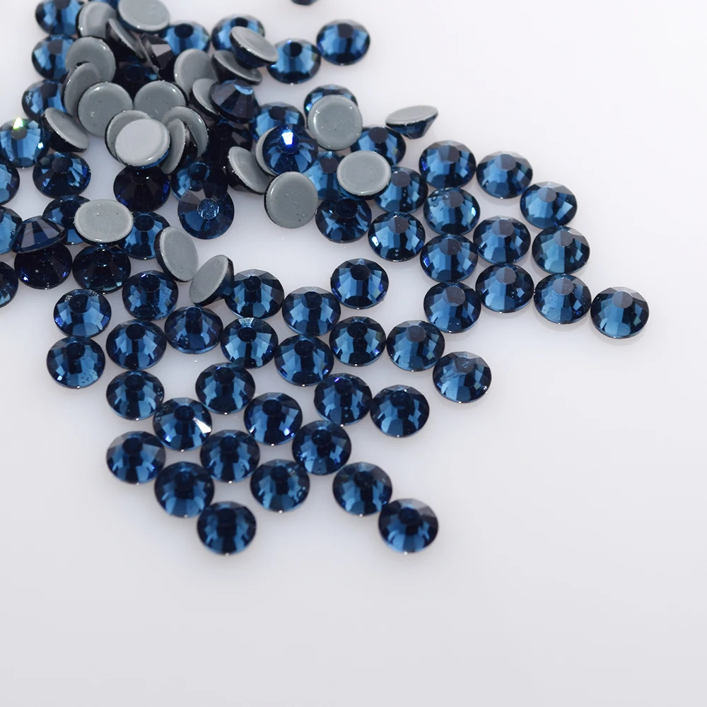 

High quality deep blue flat back hot fix korean rhinestones in bulk, Montana