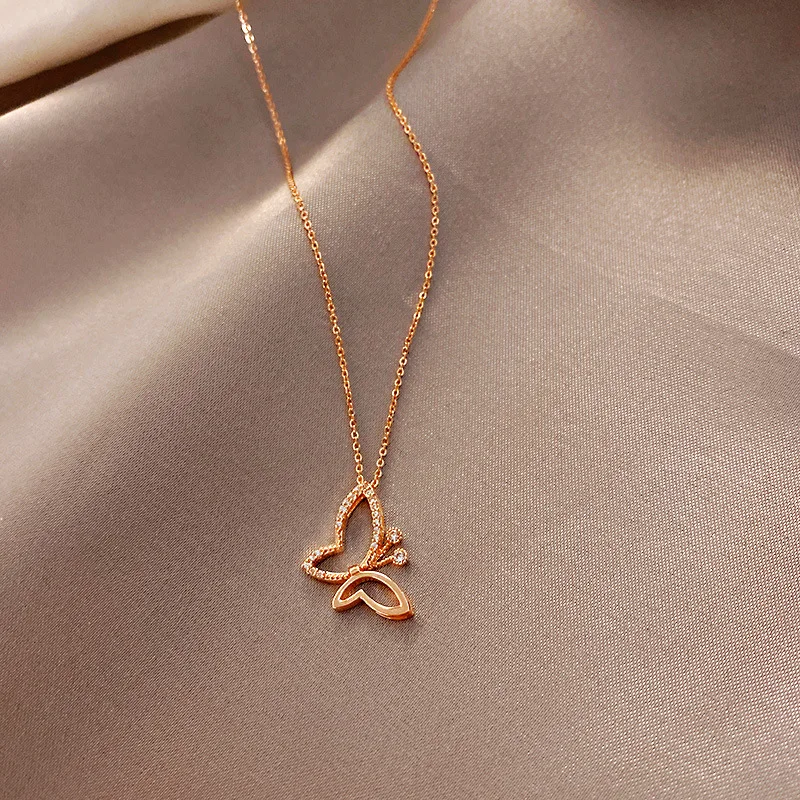 

2021 fashion trendy women butterfly necklace pendant
